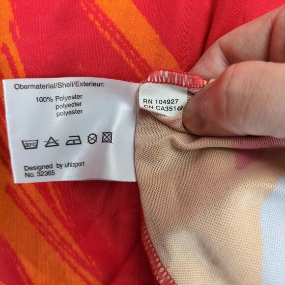 Vtg 90s Uhlsport Soccer Goalkeeper Jersey Men's M Orange Red Elbow Pads Collar - Picture 4 of 10